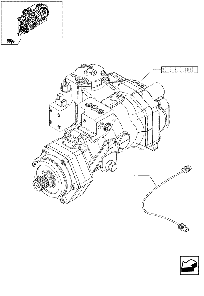 Схема запчастей Case IH MAGNUM 225 - (55.100.10) - HARNESS, HYDROSTATIC PUMP, WITH CONTINUOUSLY VARIABLE TRANSMISSION (55) - ELECTRICAL SYSTEMS