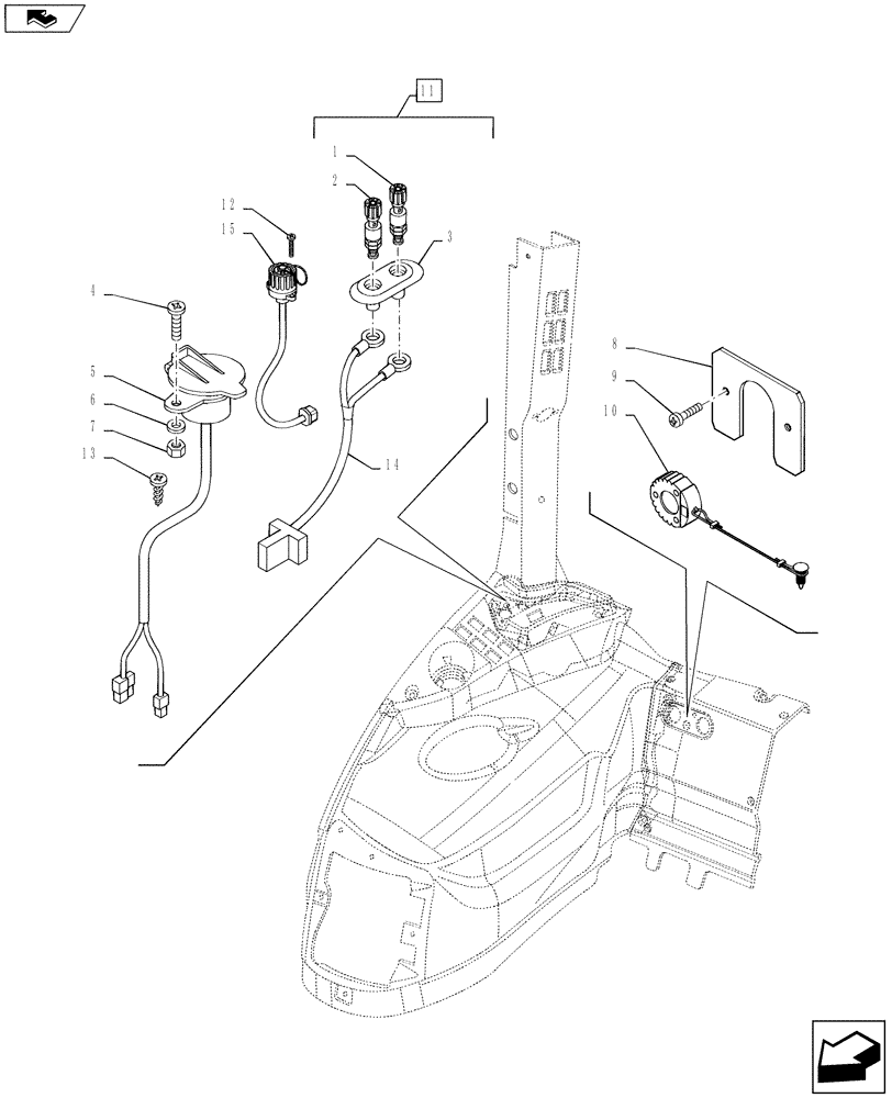 Схема запчастей Case IH PUMA 130 - (55.510.07) - AUXILIARY POWER OUTLETS (55) - ELECTRICAL SYSTEMS