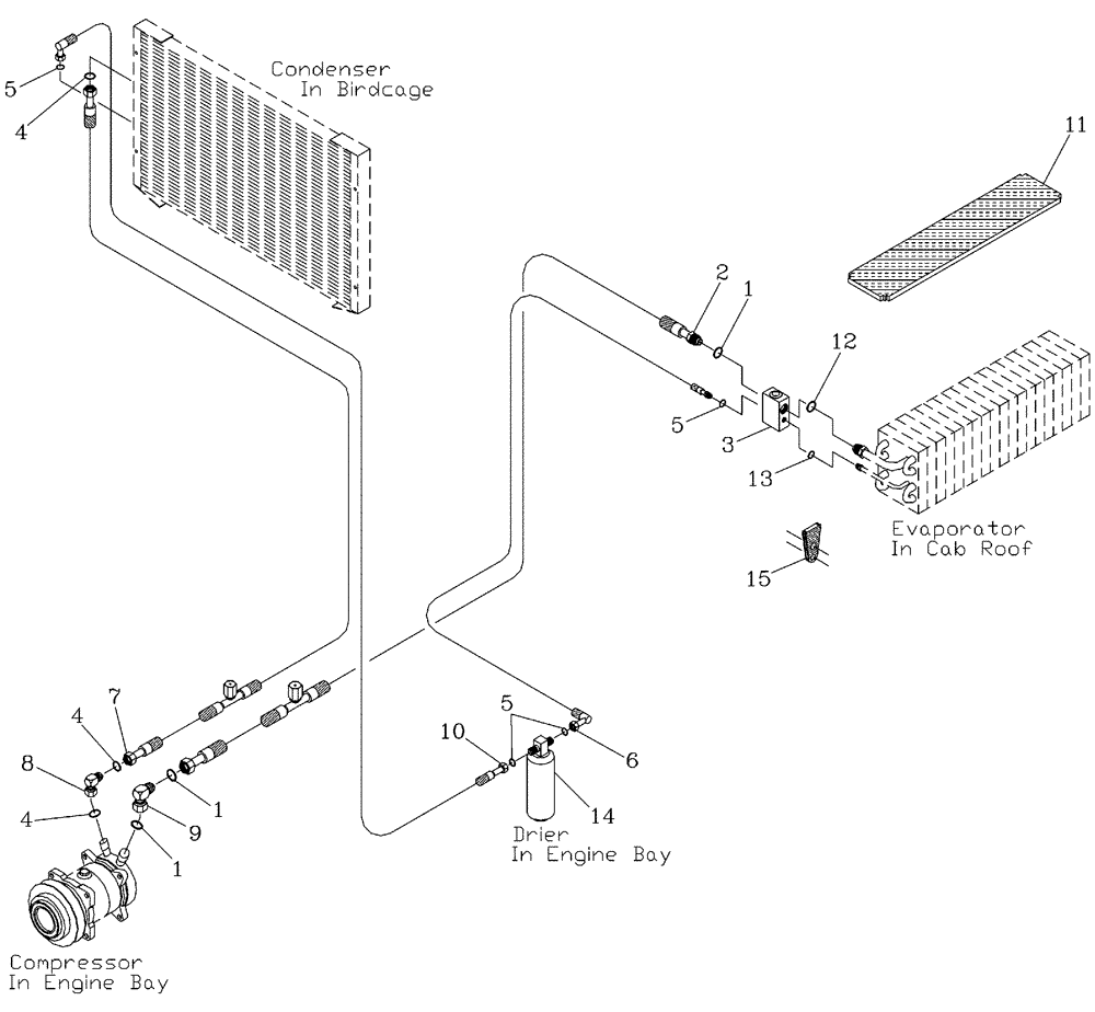 Схема запчастей Case IH 7700 - (B13[02]) - HYDRAULIC CIRCUIT {Air Conditioner} Hydraulic Components & Circuits