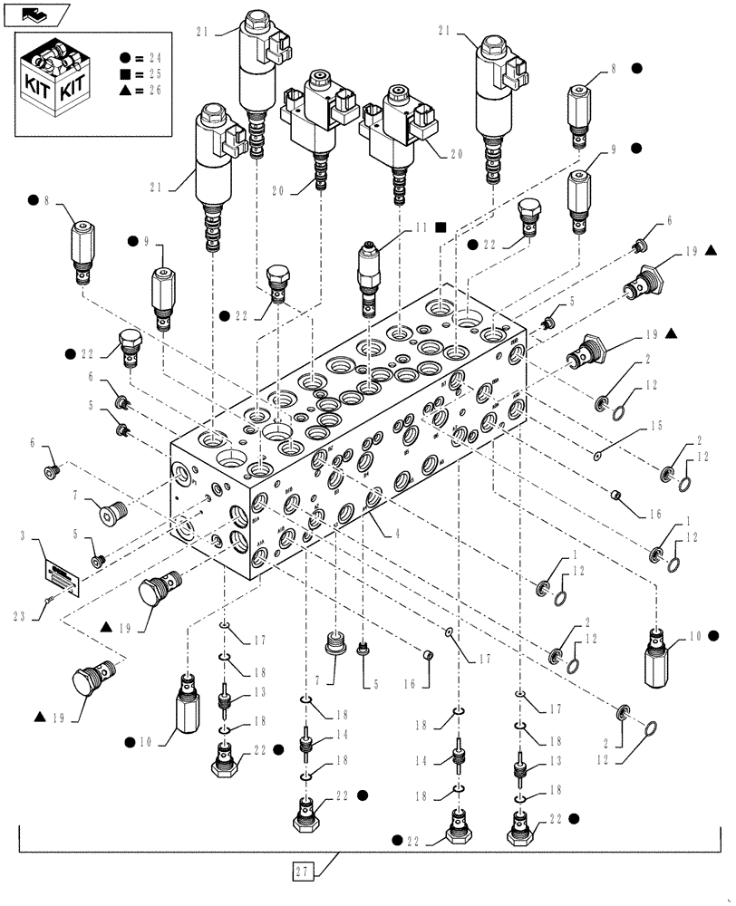 Схема запчастей Case IH 3330 - (35.359.01) - VALVE CONTROL - 8 BANK WITHOUT FITTINGS (35) - HYDRAULIC SYSTEMS