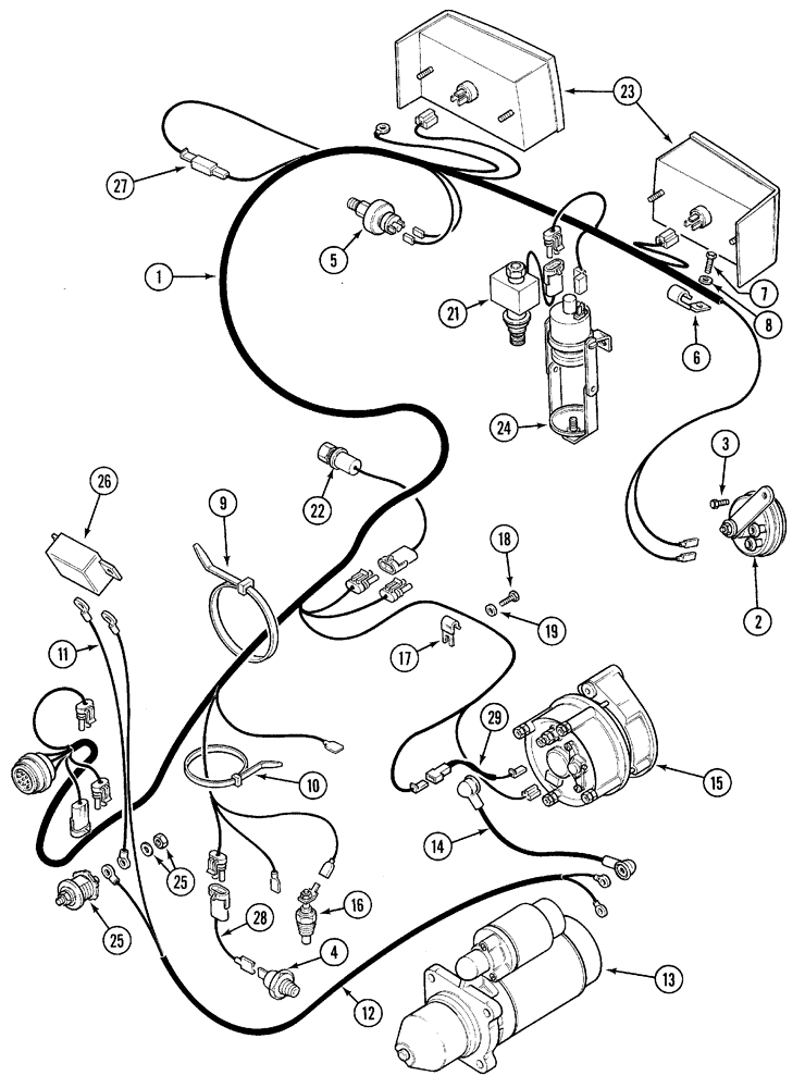 Схема запчастей Case IH 5220 - (4-08) - ELECTRICAL HARNESS, ENGINE AND CONNECTIONS, UP TO JJF1029999 (04) - ELECTRICAL SYSTEMS