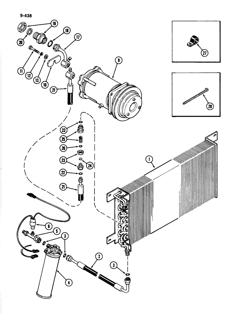 Схема запчастей Case IH 4894 - (9-438) - AIR CONDITIONING HOSES AND TUBES (09) - CHASSIS/ATTACHMENTS