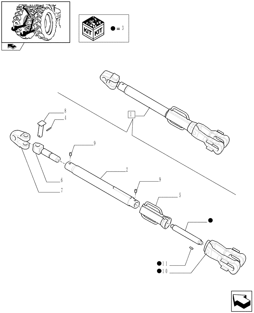 Схема запчастей Case IH PUMA 165 - (1.89.6/ E) - LIFT LINK ASSEMBLY "CBM" - BREAKDOWN - D6892 - C6898 (09) - IMPLEMENT LIFT