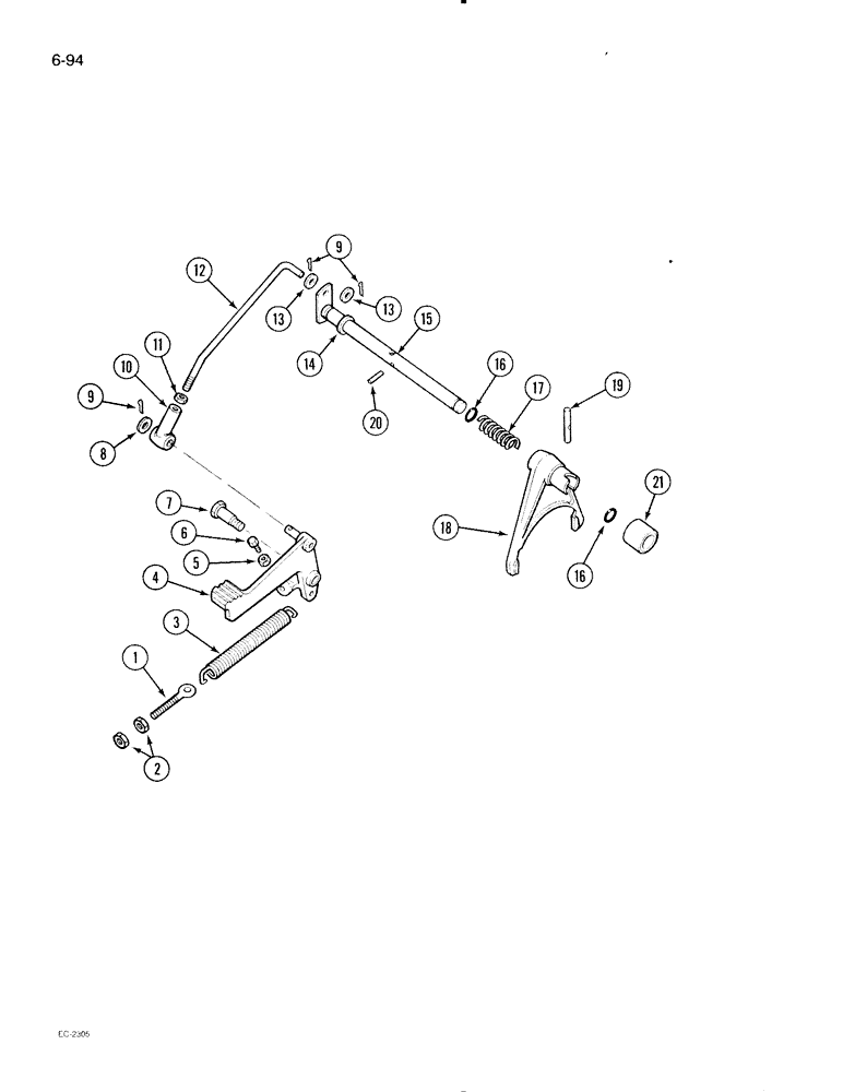 Схема запчастей Case IH 595 - (6-094) - DIFFERENTIAL LOCK, TRACTOR WITHOUT CAB (06) - POWER TRAIN