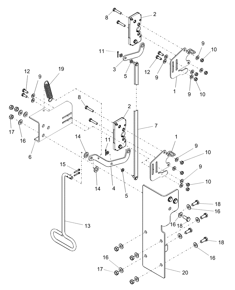 Схема запчастей Case IH AFX8010 - (E.20.A.70[07]) - LATCH, SIDE - WIDE BODY - PRIOR TO P.I.N. XXXXXX E - Body and Structure