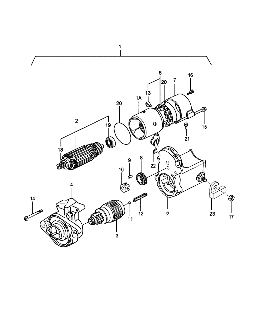 Схема запчастей Case IH DX21 - (01.13) - STARTING MOTOR (01) - ENGINE