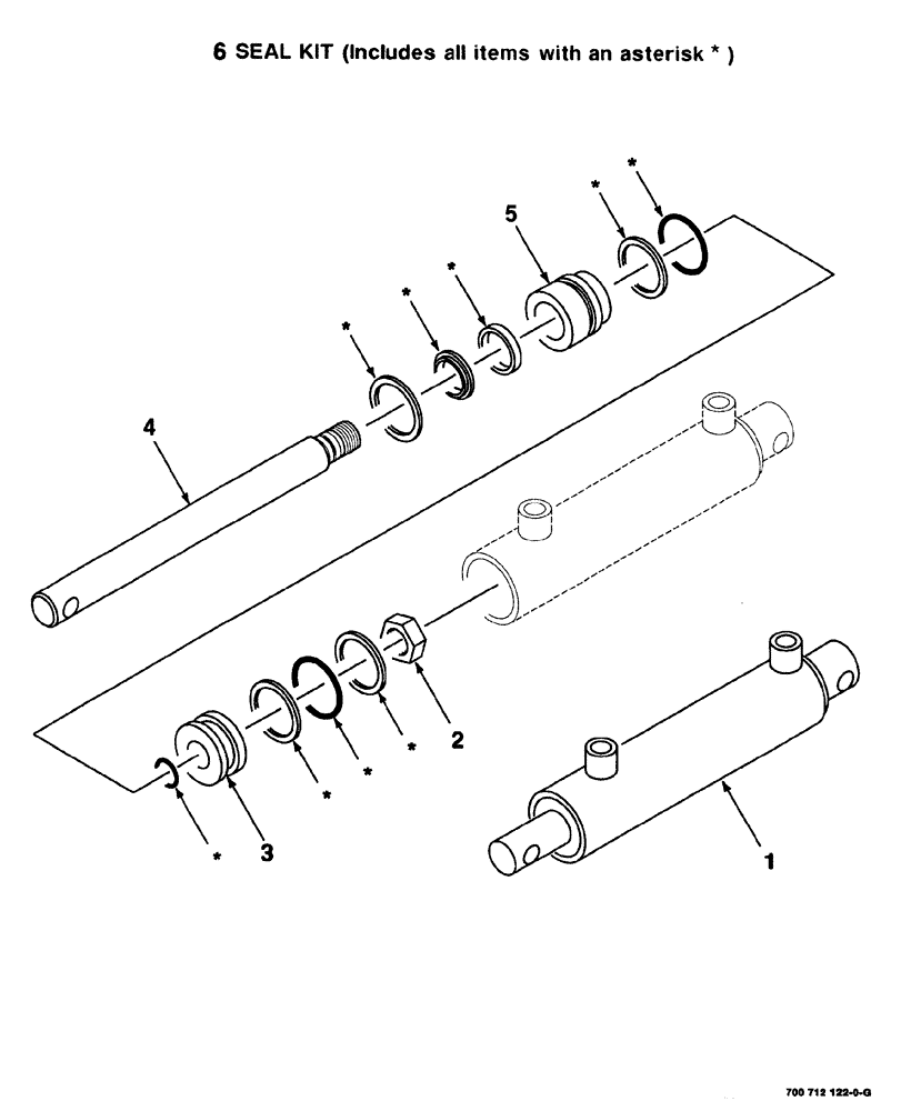 Схема запчастей Case IH 8576 - (08-006) - PICKUP HYDRAULIC CYLINDER ASSEMBLY, 700712122 HYDRAULIC CYLINDER COMPLETE, 2 IN. BORE X 8 IN. STROKE (07) - HYDRAULICS