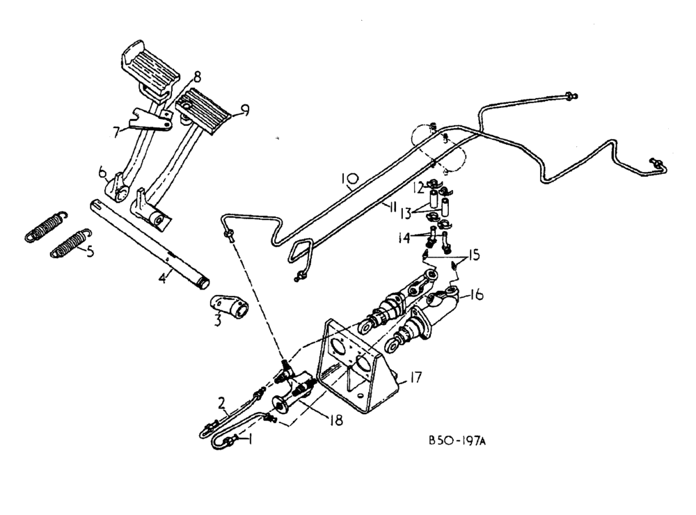 Схема запчастей Case IH 885 - (04-010) - BRAKE CYLINDERS AND CONNECTIONS (5.1) - BRAKES