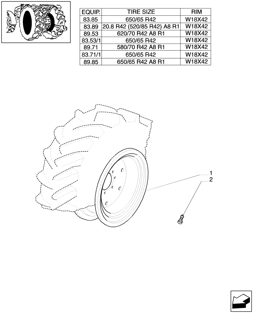 Схема запчастей Case IH MXM190 - (83.00[23]) - DRIVE WHEELS (11) - WHEELS/TRACKS