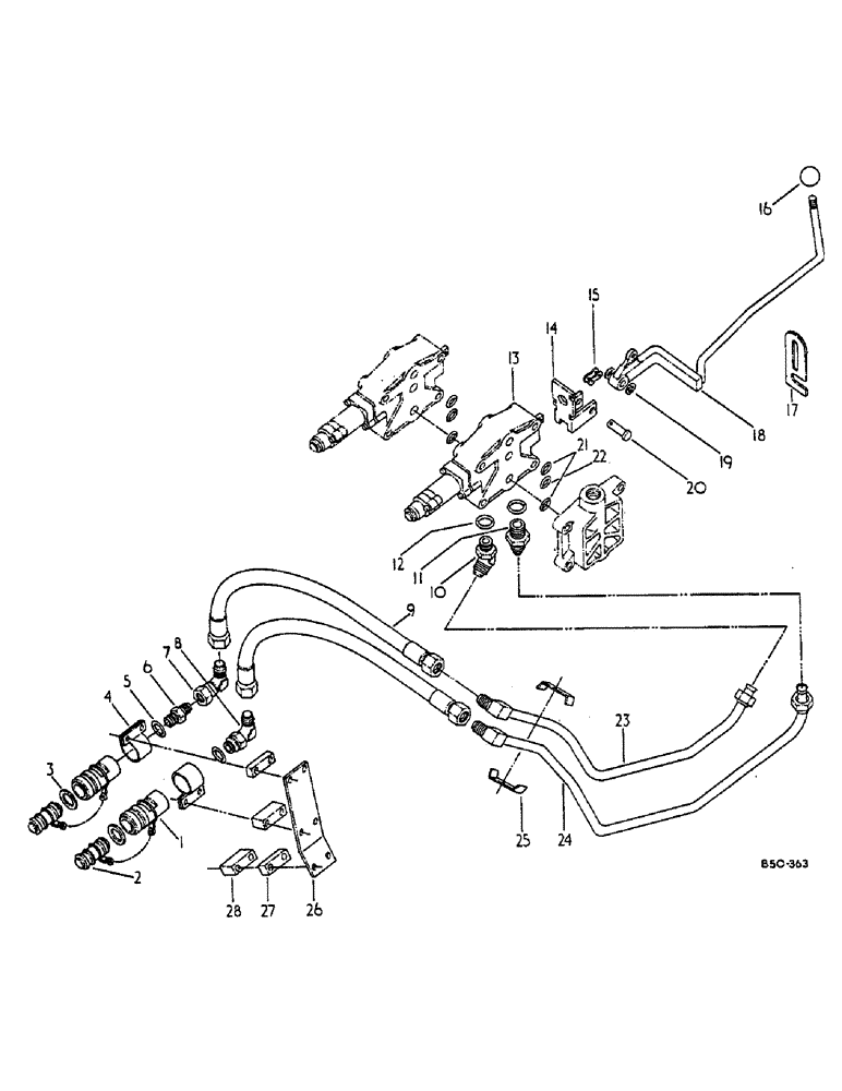 Схема запчастей Case IH 884 - (10-10) - AUXILIARY VALVE, 2ND BANK, DOUBLE (07) - HYDRAULICS