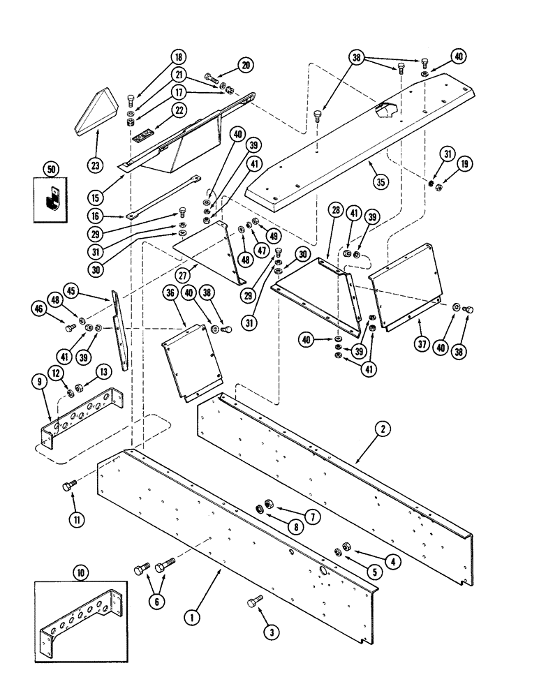 Схема запчастей Case IH 4690 - (9-348) - PLATFORM AND SIDE PLATES (09) - CHASSIS/ATTACHMENTS