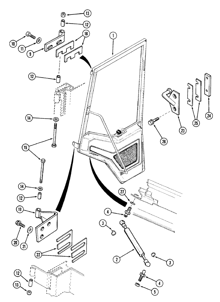 Схема запчастей Case IH 7220 - (9-114) - CAB, DOOR RETAINING PARTS (09) - CHASSIS/ATTACHMENTS