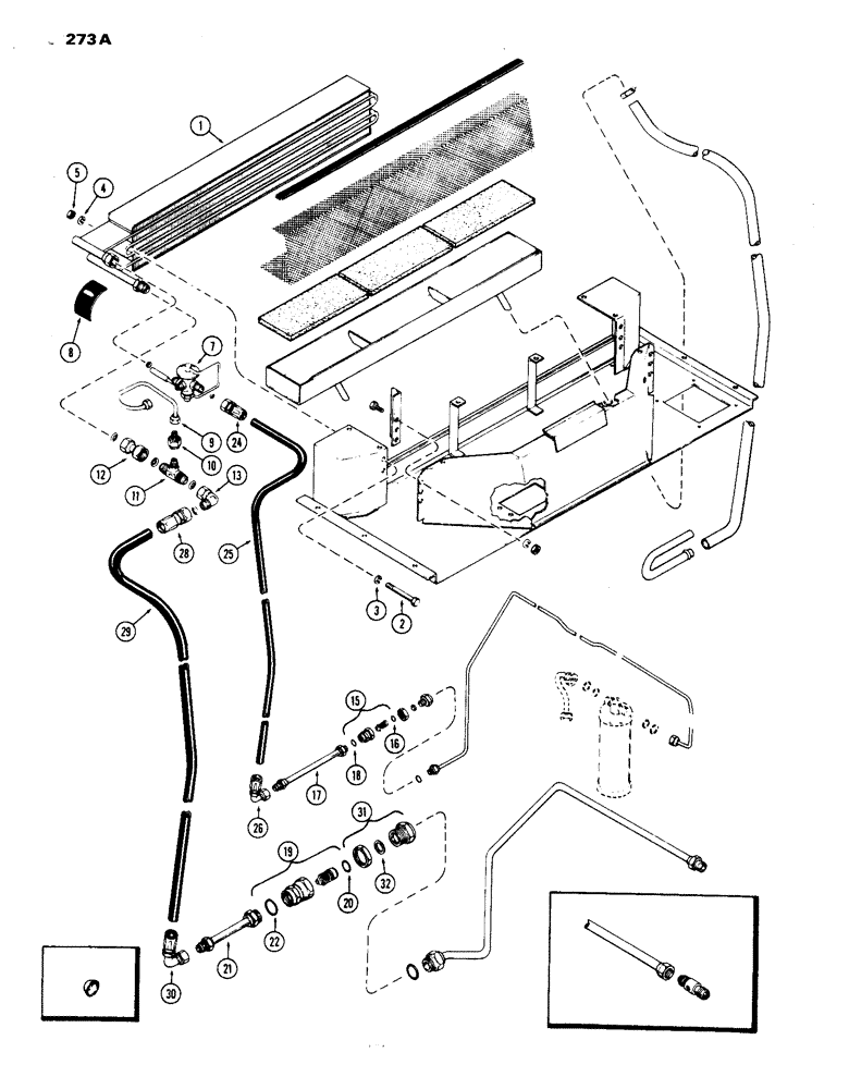 Схема запчастей Case IH 1070 - (273A) - CAB, PLENUM, W/AIR CONDITIONER, HINSON (09) - CHASSIS/ATTACHMENTS