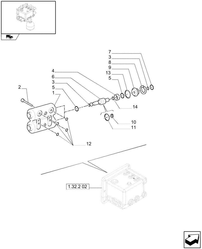 Схема запчастей Case IH PUMA 155 - (1.32.2[04]) - TRANSMISSION 18X6 OR 19X6 - REDUCTION UNIT VALVE BLOCK - PISTONS AND CYLINDERS (03) - TRANSMISSION