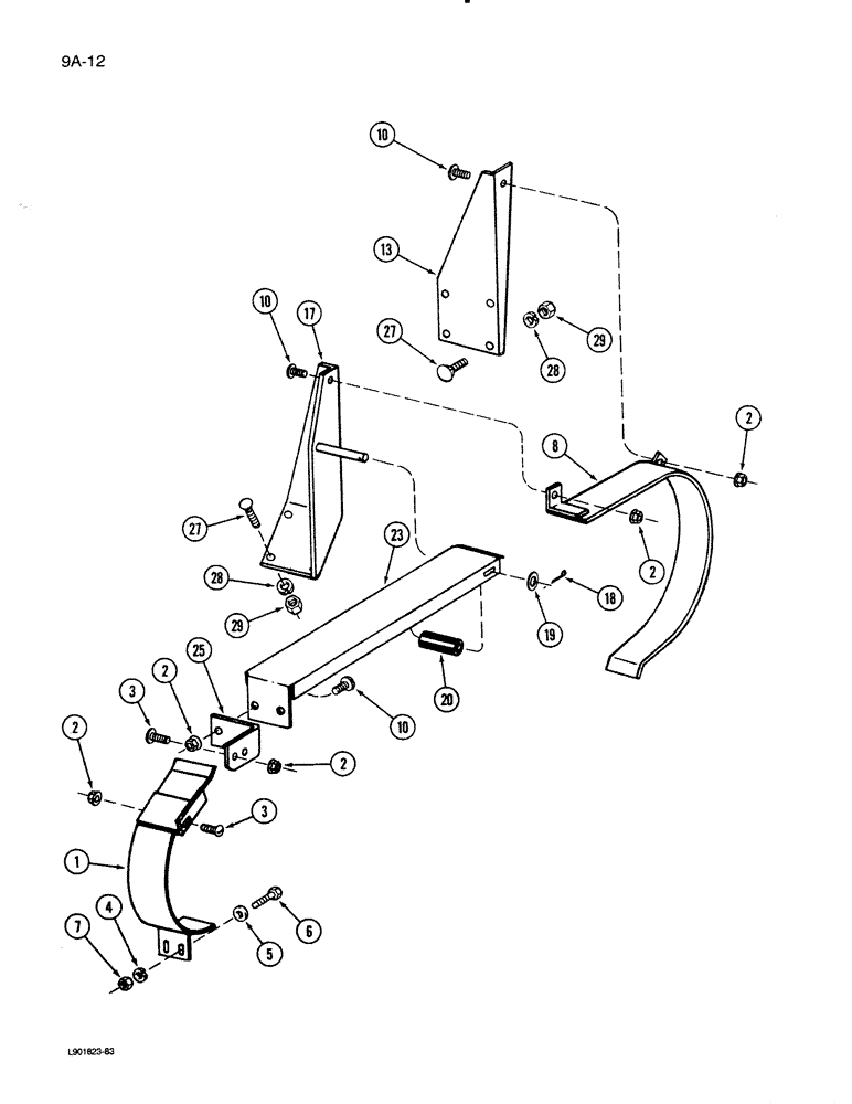 Схема запчастей Case IH 1620 - (9A-12) - SEPARATOR DRIVE SHIELDS (13) - FEEDER