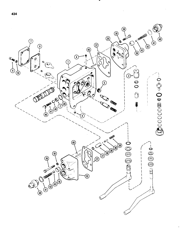 Схема запчастей Case IH 1070 - (0434) - A44745 AUXILIARY VALVE (08) - HYDRAULICS