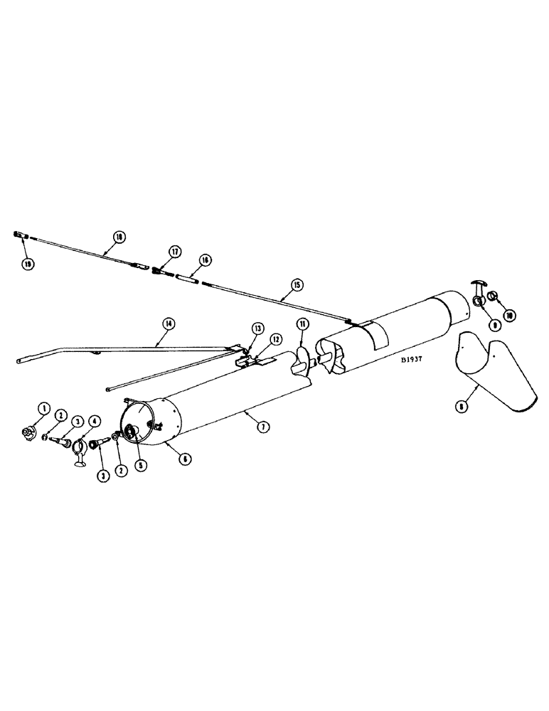 Схема запчастей Case IH 1010 - (178) - GRAIN BIN DISCHARGE AUGER (80) - CROP STORAGE/UNLOADING