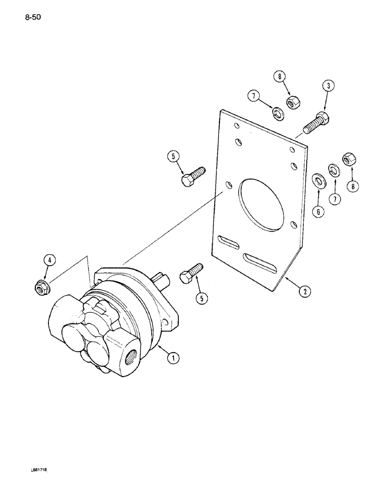 Схема запчастей Case IH 1640 - (8-50) - REEL DRIVE, PUMP ASSEMBLY (07) - HYDRAULICS