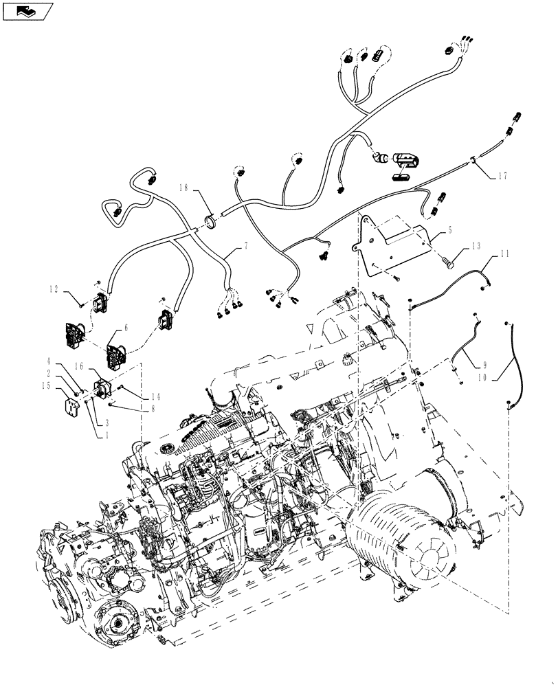 Схема запчастей Case IH 7130 - (55.440.05) - HARNESS, ENGINE CONTROL, 61/7130 (55) - ELECTRICAL SYSTEMS