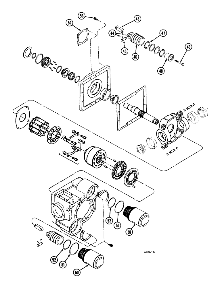 Схема запчастей Case IH 1660 - (6-50) - HYDROSTATIC MOTOR, TWO SPEED, (CONTD) (03) - POWER TRAIN