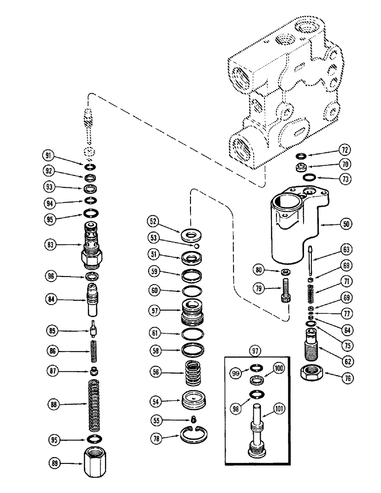 Схема запчастей Case IH 8950 - (8-058) - HYDRAULIC REMOTE VALVE ASSEMBLY, SECOND, THIRD AND FOURTH REMOTE WITH LOAD CHECK (08) - HYDRAULICS