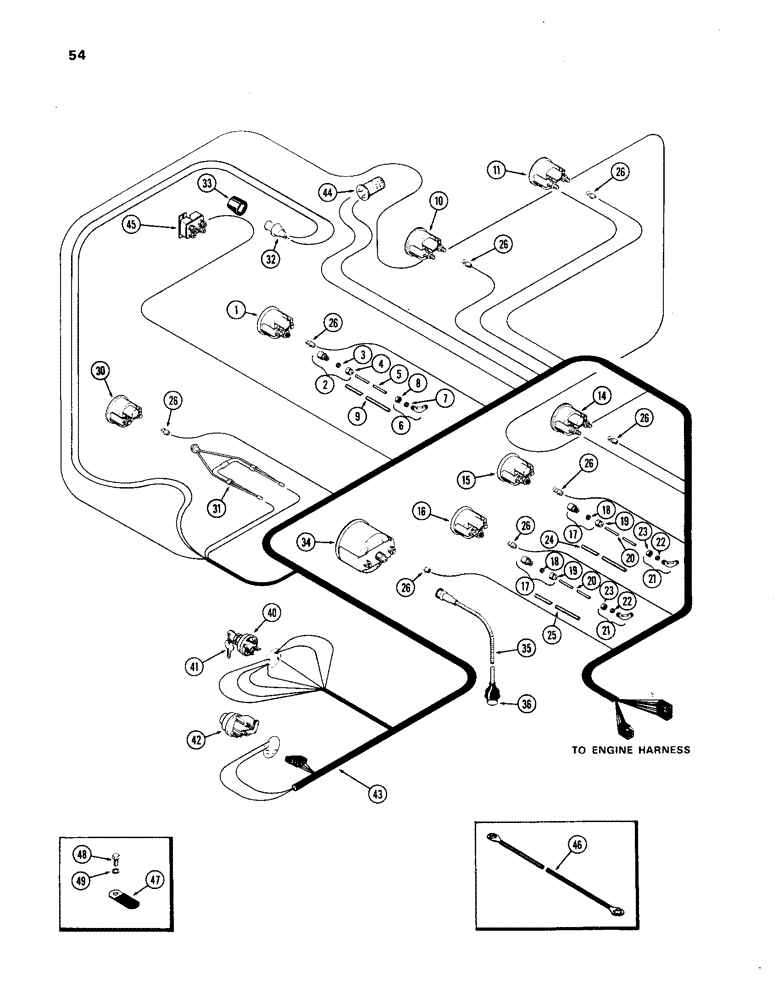 Схема запчастей Case IH 1270 - (054) - INSTRUMENTS AND WIRING, 451BDT, DIESEL ENGINE (04) - ELECTRICAL SYSTEMS