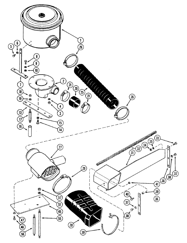 Схема запчастей Case IH 4694 - (2-012) - AIR INDUCTION SYSTEM, 504BDTI DIESEL ENGINE (02) - ENGINE