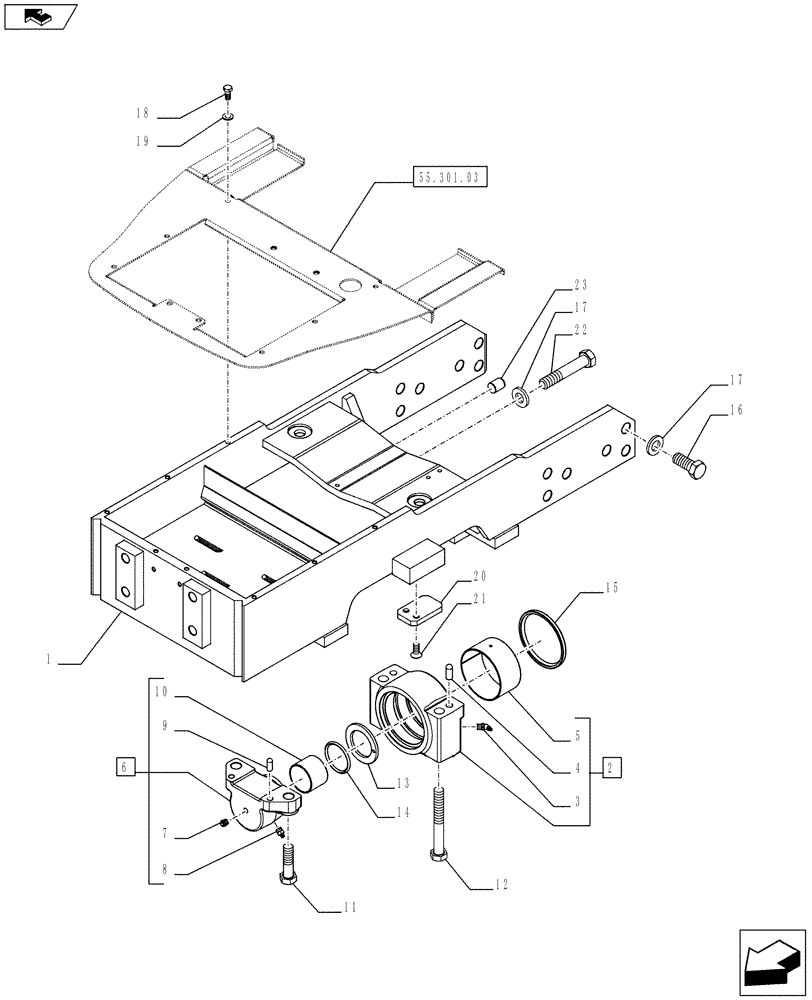 Схема запчастей Case IH FARMALL 75C - (25.100.01) - FRONT AXLE SUPPORT (25) - FRONT AXLE SYSTEM