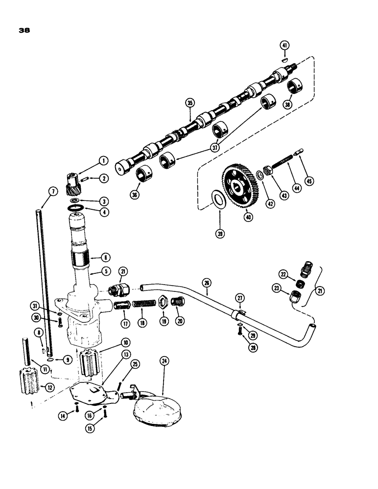 Схема запчастей Case IH 930-SERIES - (038) - OIL PUMP, SPARK IGNITION ENGINE (02) - ENGINE