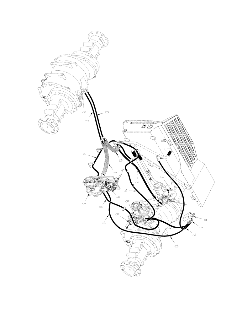 Схема запчастей Case IH STX450 - (01-09[02]) - PICTORIAL INDEX - CHARGE PUMP AND BRAKE CIRCUIT, 500 SERIES AXLE, QUADTRAC TRACTOR, ASN JEE0102001 (00) - PICTORIAL INDEX