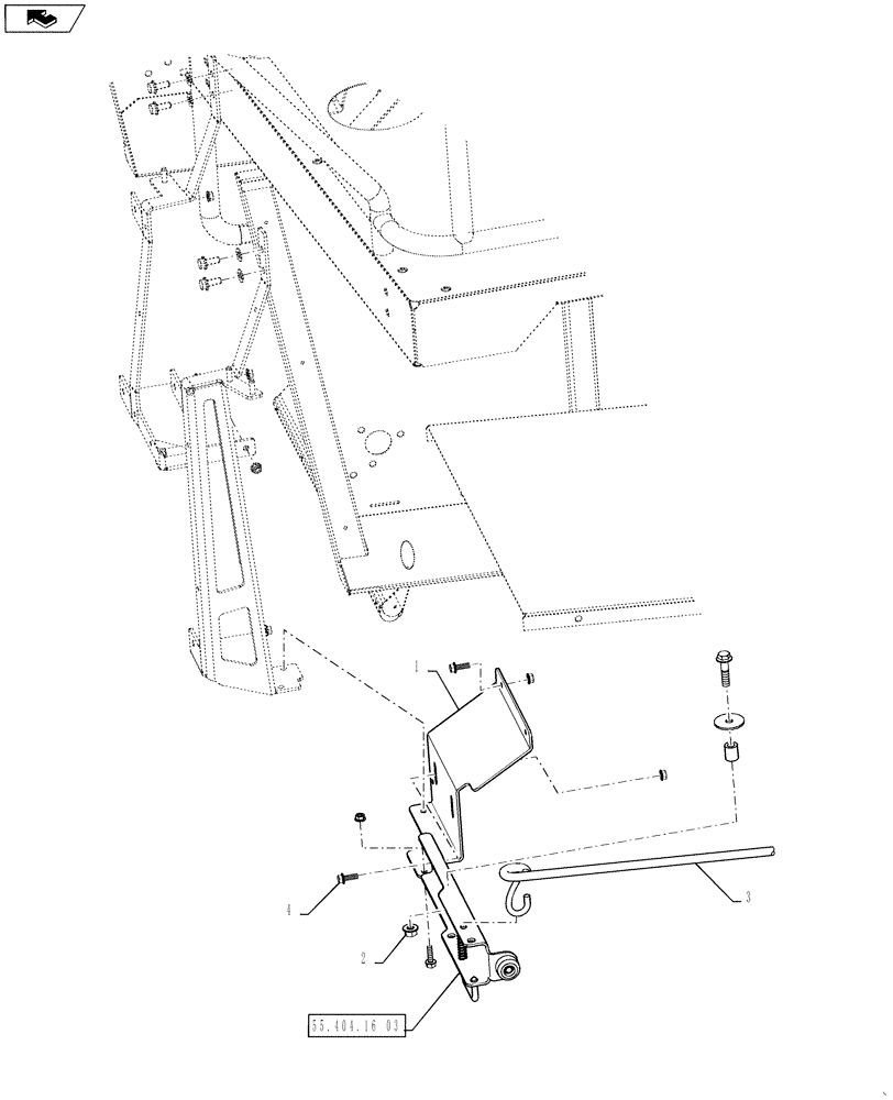 Схема запчастей Case IH 7230 - (55.404.16[02]) - BRKT, RH REAR & DOOR PROP ROD (55) - ELECTRICAL SYSTEMS