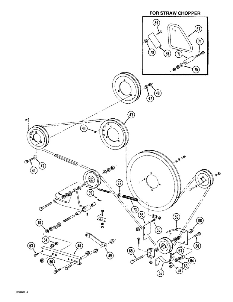 Схема запчастей Case IH 1660 - (9A-06) - BELT DRIVE, RIGHT HAND SIDE, (CONTD) (13) - FEEDER