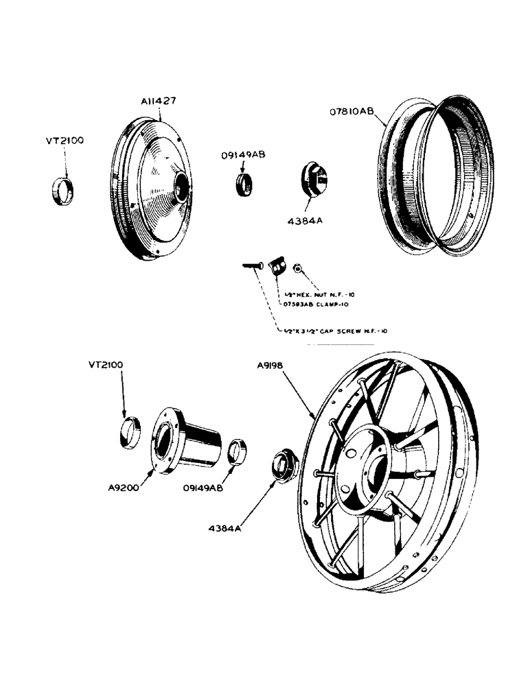 Схема запчастей Case IH 900 - (108) - FRONT WHEELS FOR PNEUMATIC TIRES (06) - POWER TRAIN