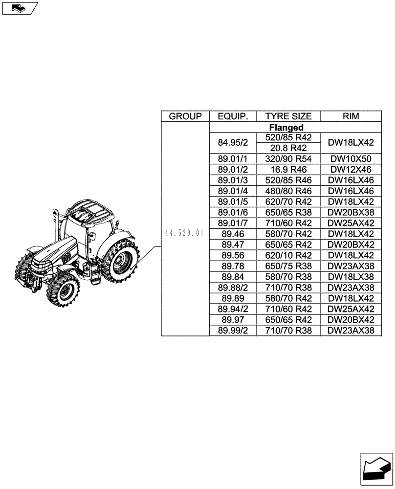 Схема запчастей Case IH PUMA 185 - (44.000.00[04]) - PICTORIAL INDEX - AXLE AND WHEELS (44) - WHEELS