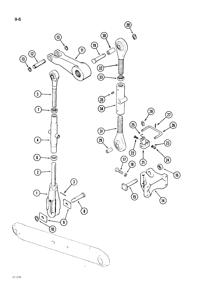 Схема запчастей Case IH 1896 - (9-006) - HITCH LIFT LINKS, PRIOR TO P.I.N. 9939634 (09) - CHASSIS/ATTACHMENTS