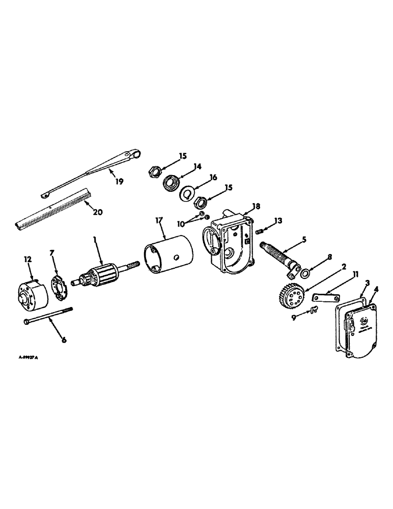 Схема запчастей Case IH 4100 - (N-08) - PARTS ACCESSORIES AND ATTACHMENTS, WINDSHIELD WIPER MOTOR Accessories & Attachments