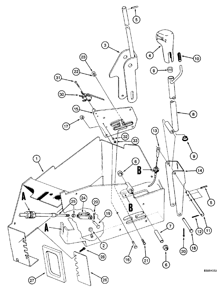 Схема запчастей Case IH 2144 - (6-28) - TRANSMISSION UPPER SHIFT CONTROLS (03) - POWER TRAIN