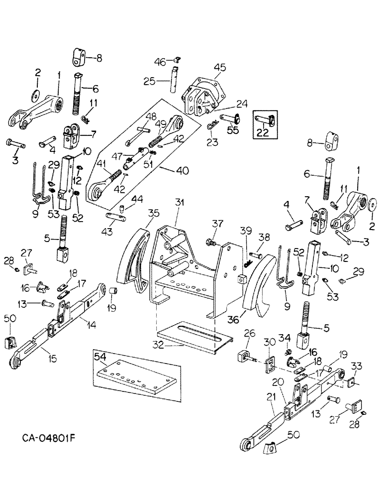 Схема запчастей Case IH 1586 - (09-08) - FRAME, THREE POINT HITCH, TRACTORS WITH DRAFT CONTROL, DRAFT SENSING AND CAM SWAY, LIMITING SYSTEM (12) - FRAME