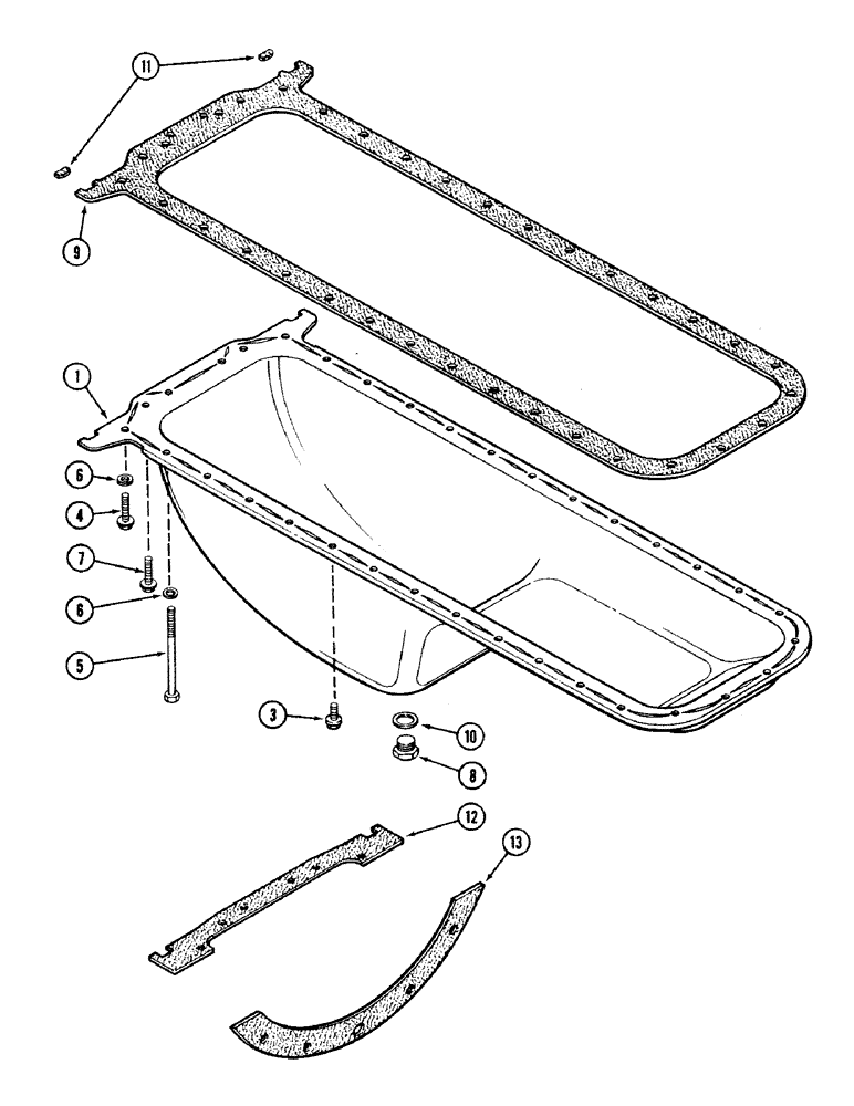 Схема запчастей Case IH 2594 - (2-42) - OIL PAN AND GASKETS, 504BDT DIESEL ENGINE (02) - ENGINE