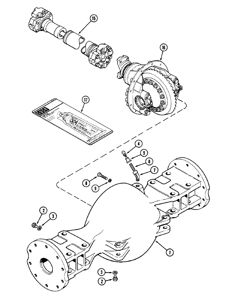 Схема запчастей Case IH 4890 - (6-190) - FRONT AXLE AND DIFFERENTIAL HOUSING (06) - POWER TRAIN