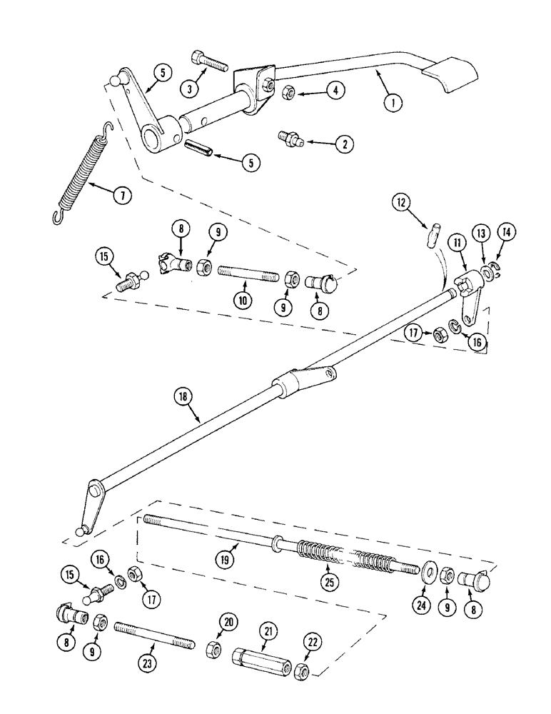 Схема запчастей Case IH 1394 - (3-36) - THROTTLE FOOT CONTROL, TRACTORS WITH CAB (03) - FUEL SYSTEM