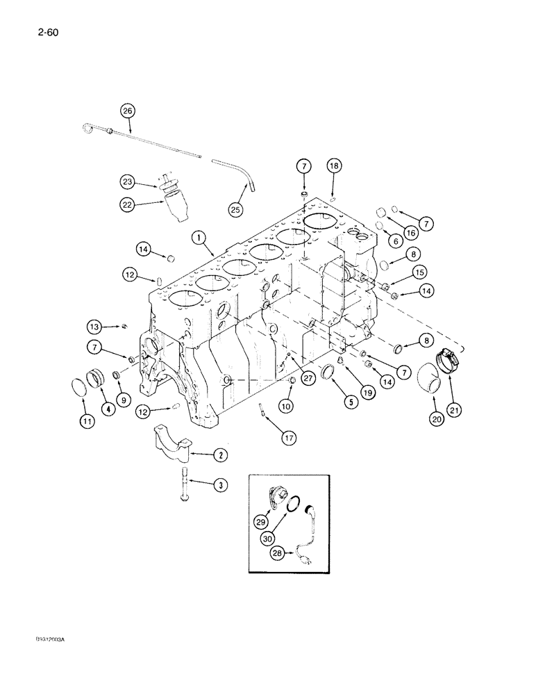 Схема запчастей Case IH 7130 - (2-060) - CYLINDER BLOCK, 6T-830 ENGINE, BLOCK W/6 PISTON COOLING NOZZLES, PRIOR TO ENGINE S/N 44487830 (02) - ENGINE