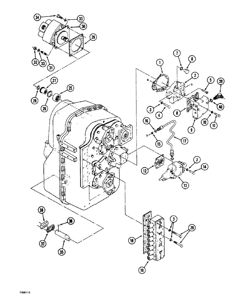 Схема запчастей Case IH 9270 - (6-006) - POWER SHIFT TRANSMISSION ASSEMBLY VALVES & PUMP MOUNTING (06) - POWER TRAIN