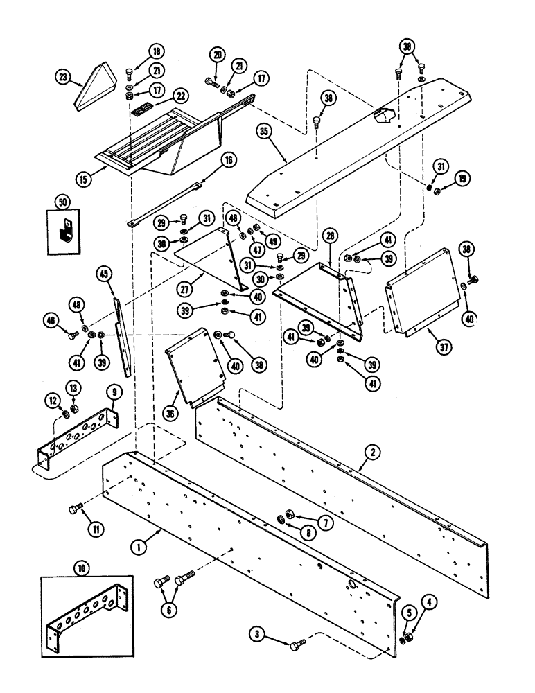 Схема запчастей Case IH 4890 - (9-360) - PLATFORM AND SIDE PLATES (09) - CHASSIS/ATTACHMENTS