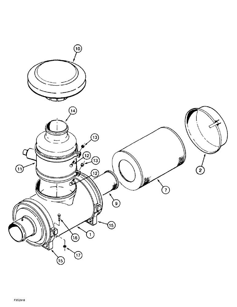 Схема запчастей Case IH 9380 - (2-12) - AIR CLEANER ASSEMBLY (02) - ENGINE