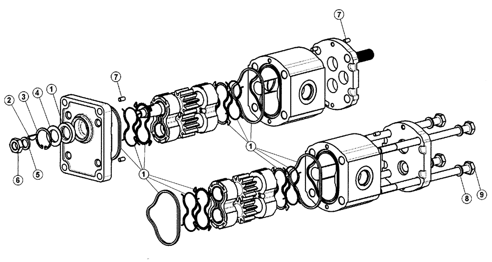 Схема запчастей Case IH 2062 - (09-37) - HYDRAULICS - PUMP (03) - CHASSIS/MOUNTED EQUIPMENT