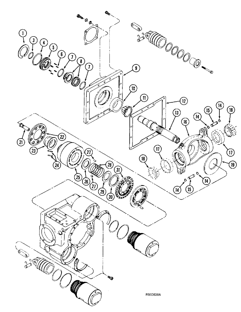 Схема запчастей Case IH 1680 - (6-48) - HYDROSTATIC MOTOR, TWO SPEED, PRIOR TO P.I.N. JJC0044502 (03) - POWER TRAIN