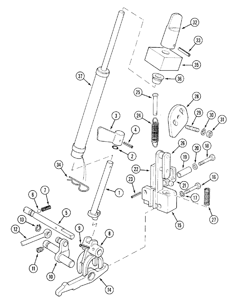 Схема запчастей Case IH 1394 - (8-326) - SELECTOR CONTROL MECHANISM (08) - HYDRAULICS