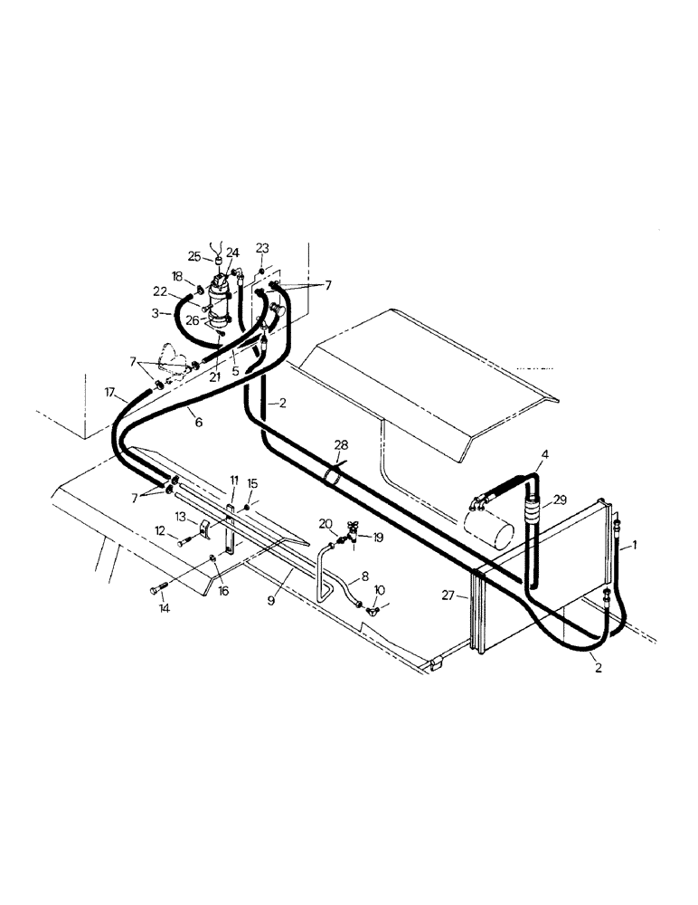 Схема запчастей Case IH KS-280 - (03-06) - A/C AND HEATER PLUMBING, CUMMINS 855 ENGINE (03) - Climate Control