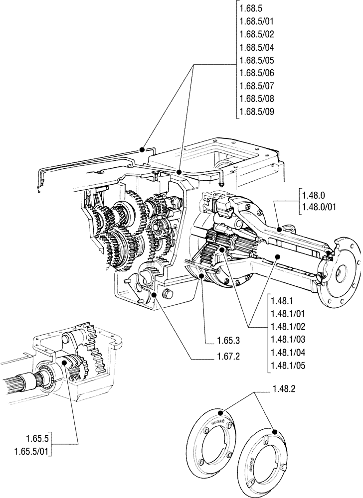 Схема запчастей Case IH JX90U - (SEC. 05) - REAR AXLE (00) - GENERAL